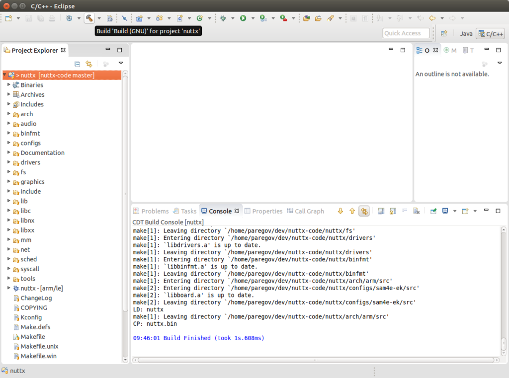 Building NuttX in Eclipse (Ubuntu) - Svet Paregov